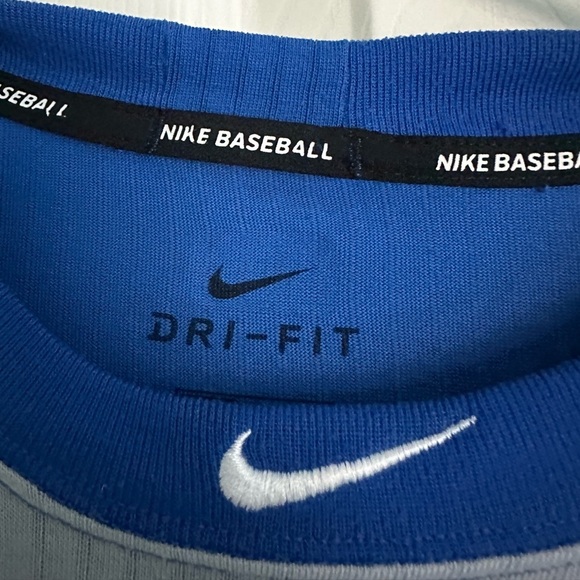 Nike MLB Long Sleeve Pullover Dri Fit AA9782 Men Size M Blue Gray Authentic - Picture 2 of 5